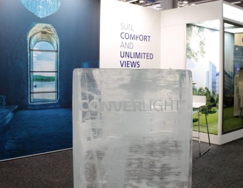 Exhibit of the ConverLight Glass at the ICEHOTEL in Jukkasjärvi