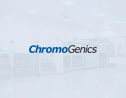 news-chromogenics ChromoGenics logo over faded white background