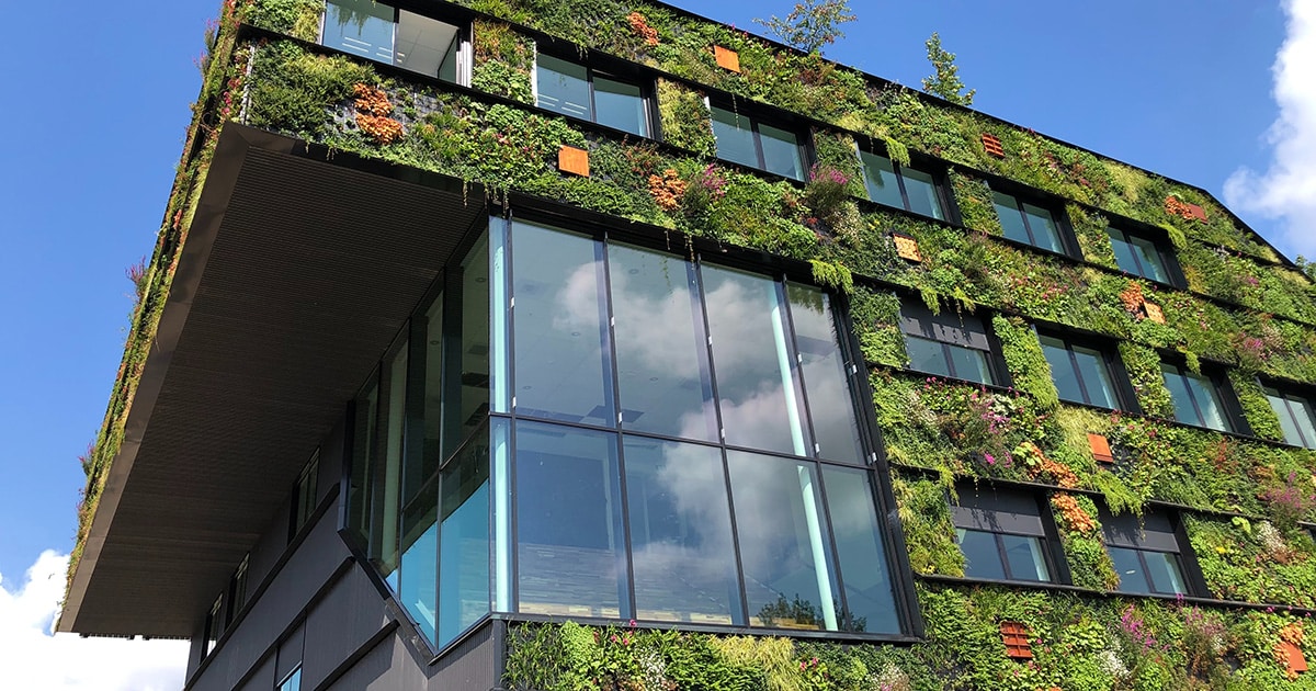 ESG energy saving glass Green building with big windows
