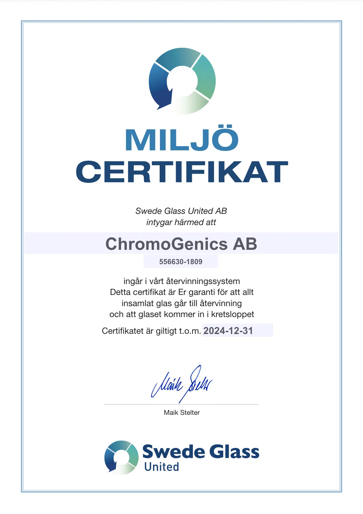 Miljöcertifikat 2024